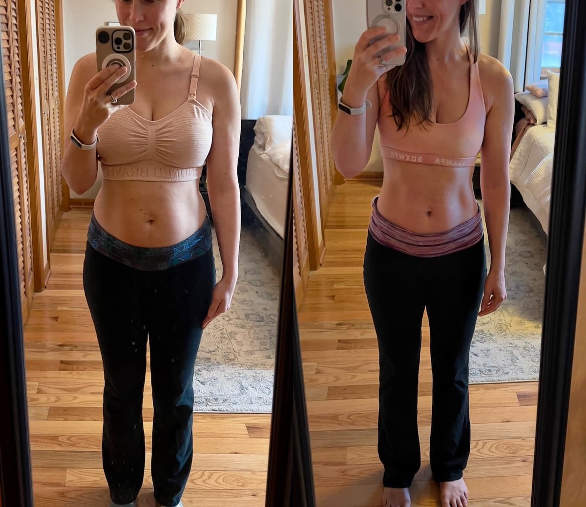 Antes e depois — mulher, recomposição